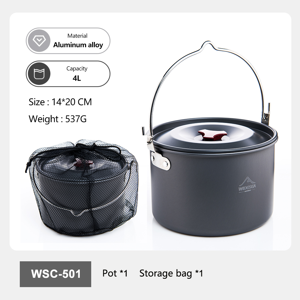 Outdoor Camping World - Widesea Hard Anodized Aluminum Camping Pot