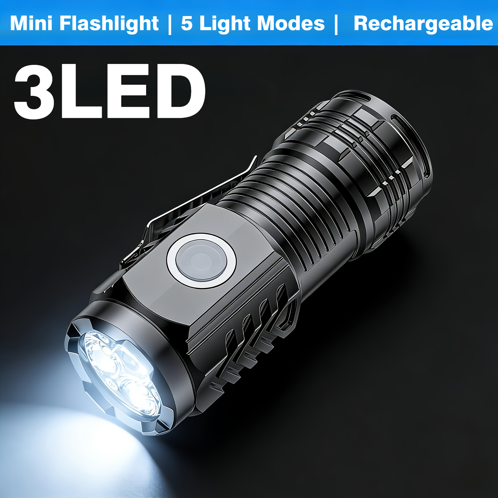 Outdoor Camping Glamping - Portable Mini 3 LED Handheld Flashlight
