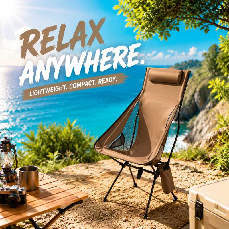 Outdoor Camping Recliner Chairs - Lightweight Travel Folding Chair, Aluminum Alloy