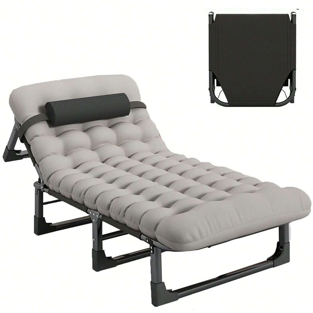 Outdoor Camping Recliner Chairs - Cot, 4 Positions Adjustable Reclining Folding