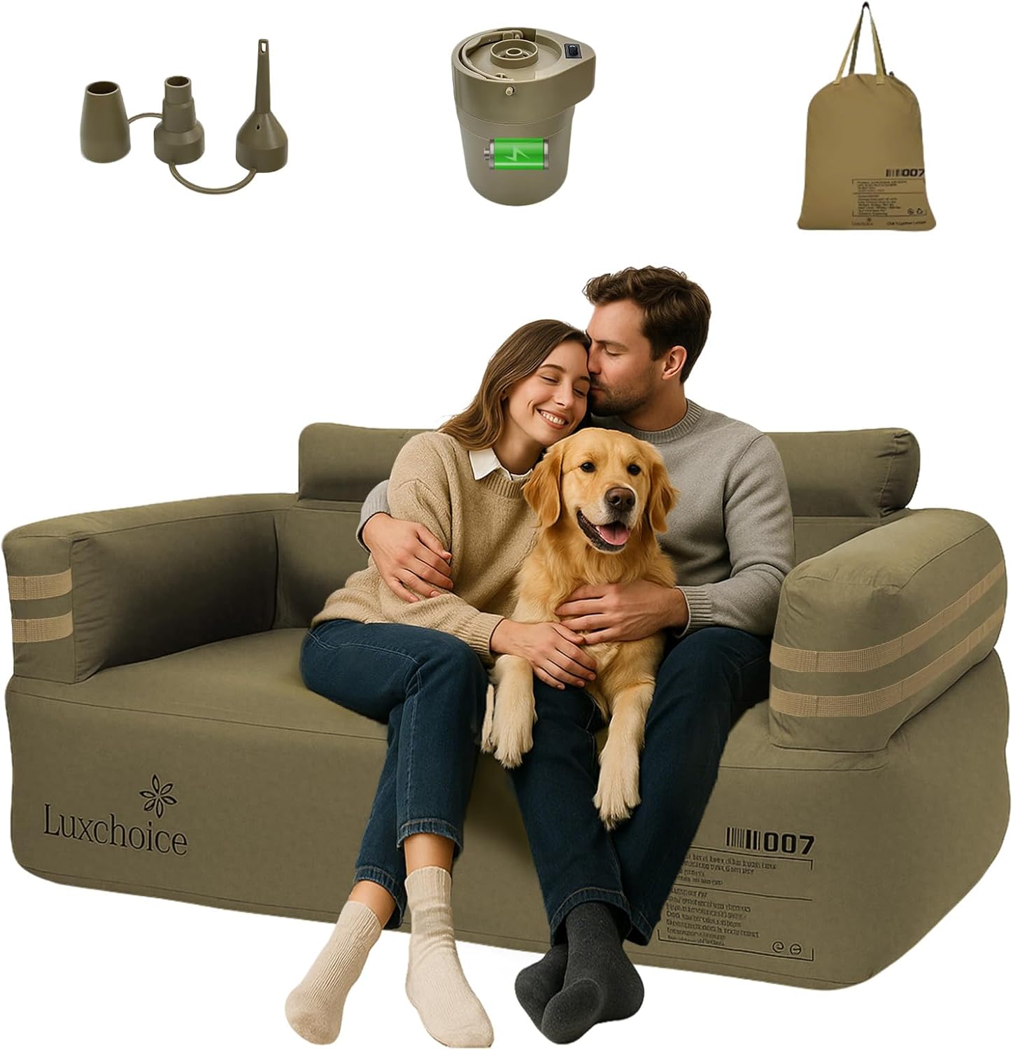 Outdoor Camping Furniture - Portable Inflatable Couch for Camping with