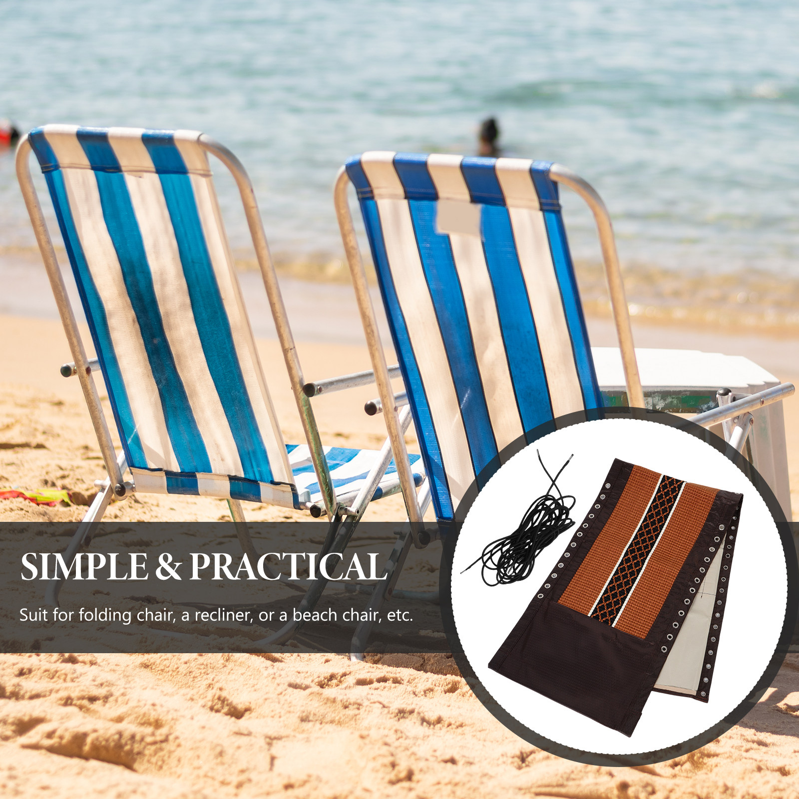 Outdoor Camping Recliner Chairs - 1Set Premium Chair Cloth for Repairing