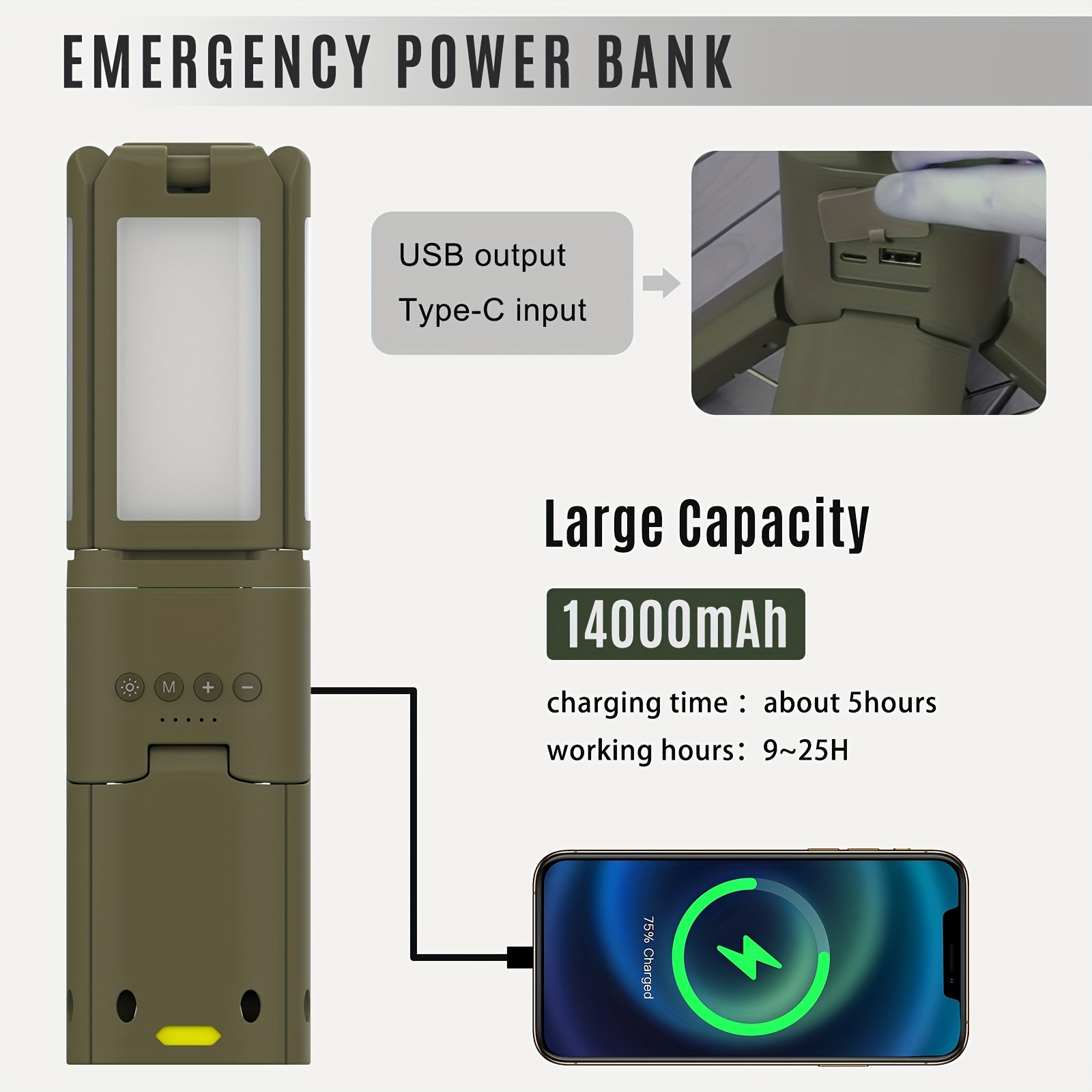 Camping Lantern, 14000mAh Rech - đánh giá và giá Outdoor Camping Tent