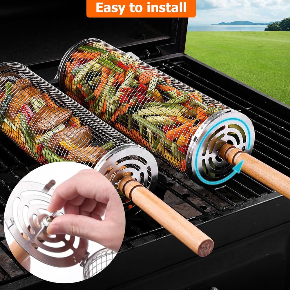 Large Round Stainless Steel Gr - đánh giá và giá Cooking Outdoor Camping