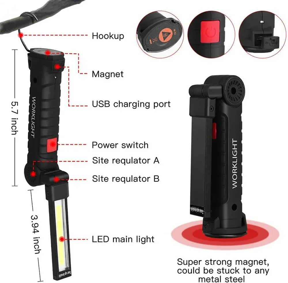 Portable COB LED Flashlight US - đánh giá và giá Outdoor Camping Glamping