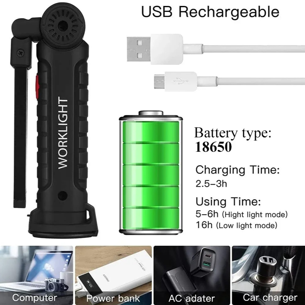 Portable COB LED Flashlight US - đánh giá và giá Outdoor Camping Glamping