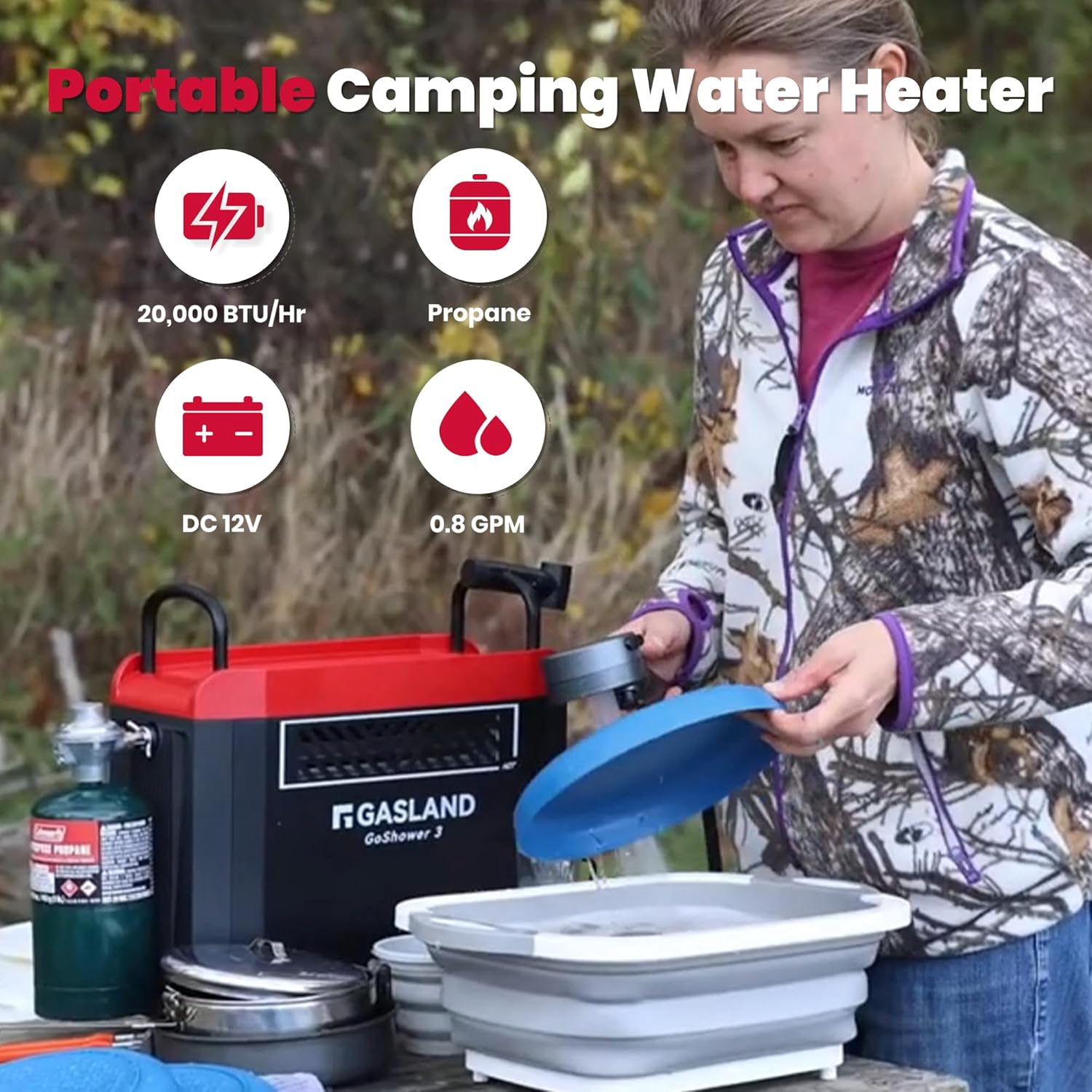 Goshower G3 Pro 1lb Propane Po - đánh giá và giá Outdoor Camping Hot Water Heater