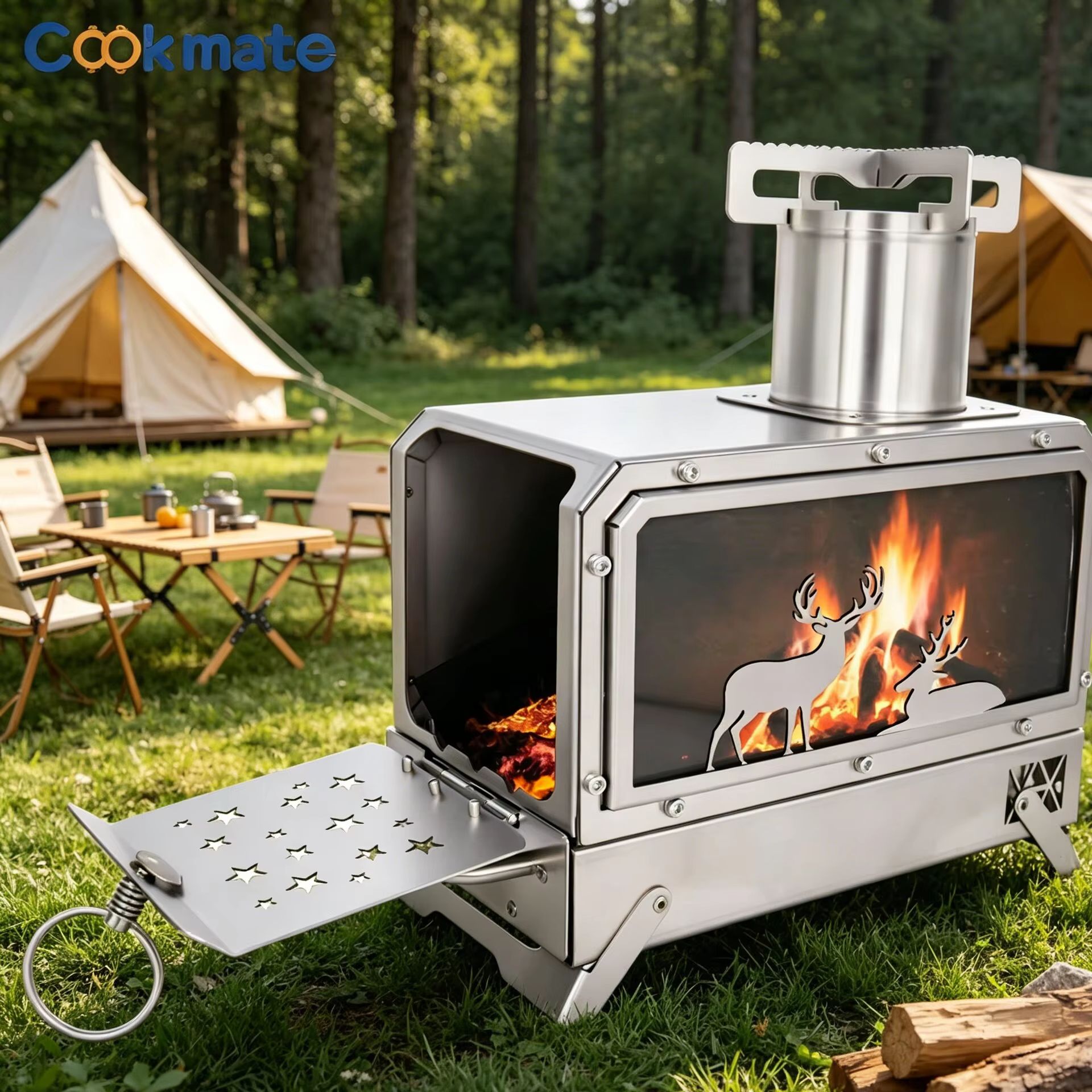 Stainless steel folding firewo - đánh giá và giá Cooking Outdoor Camping