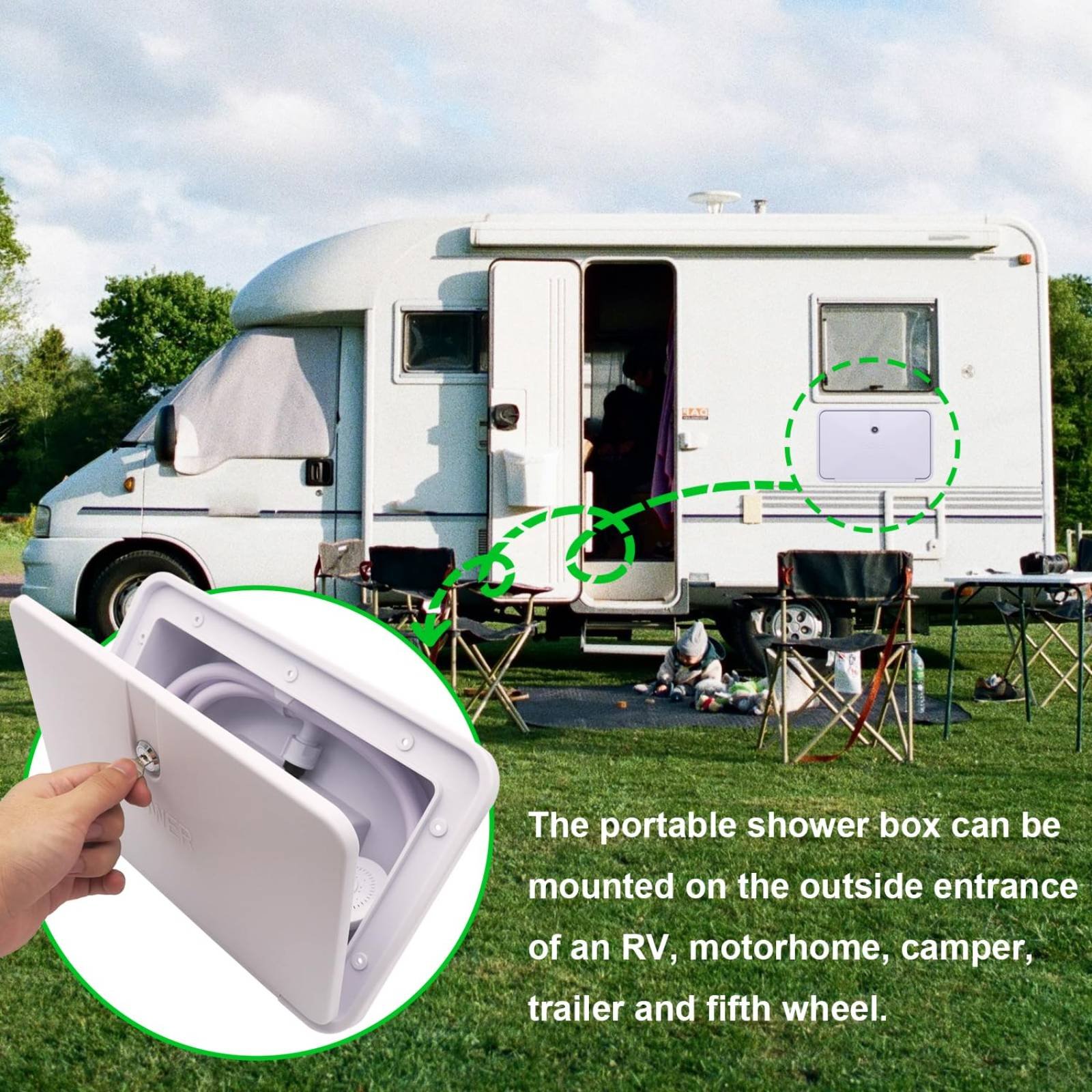RV Exterior Shower Box Compact - đánh giá và giá Outdoor Camping Set