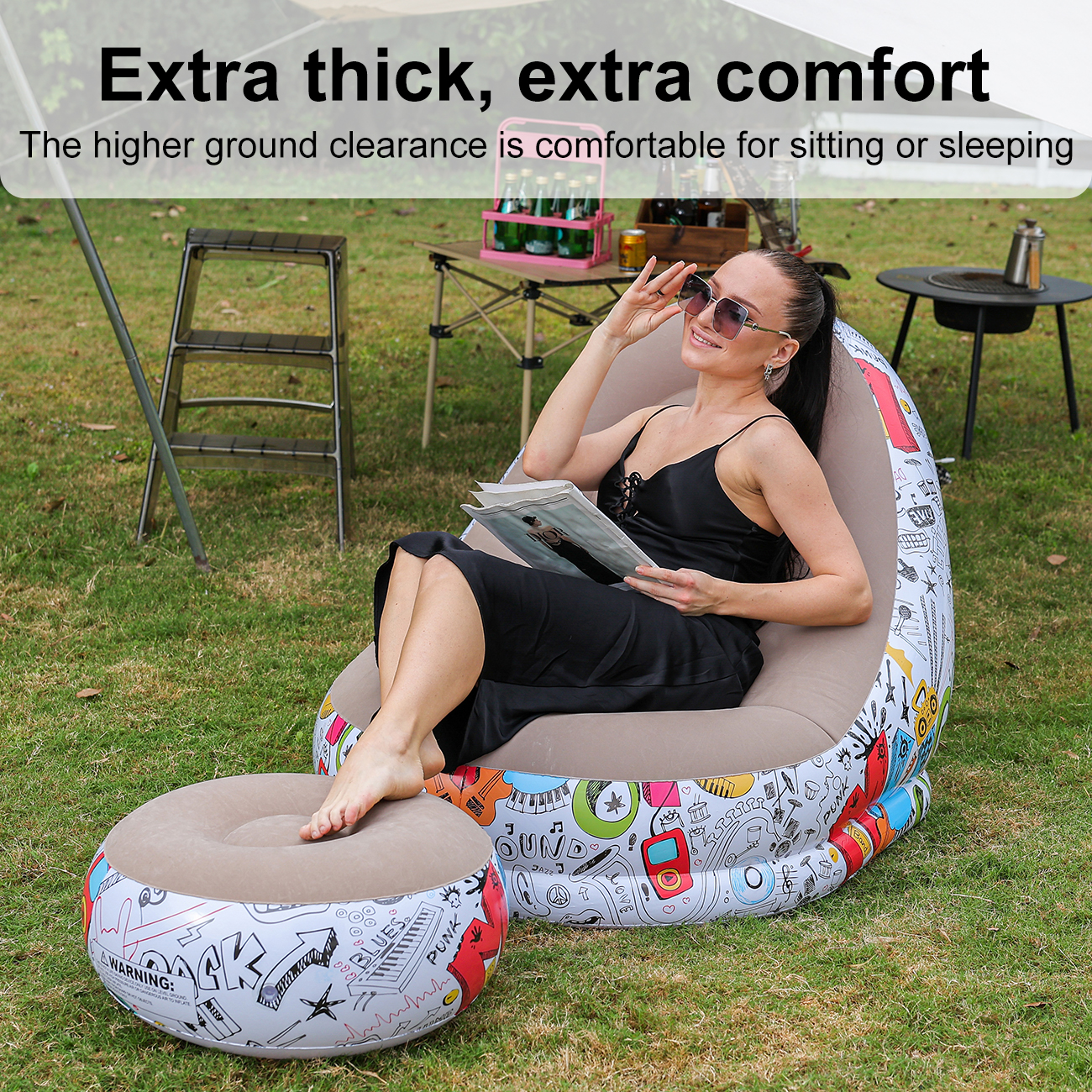 1PC Inflatable Lounger Chair w - đánh giá và giá Outdoor Camping Furniture