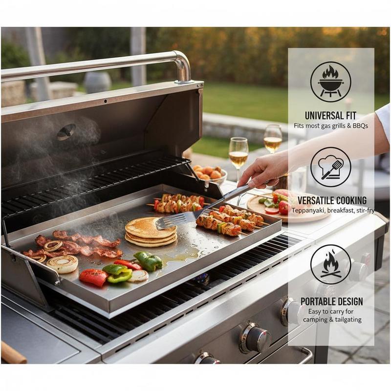 Flat Top Grill Plate 23x16 inc - đánh giá và giá Cooking Outdoor Camping