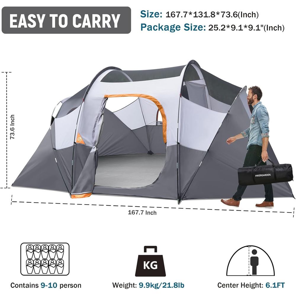 10-Person HikerGarden Tent - Q - đánh giá và giá Outdoor Camping Tent