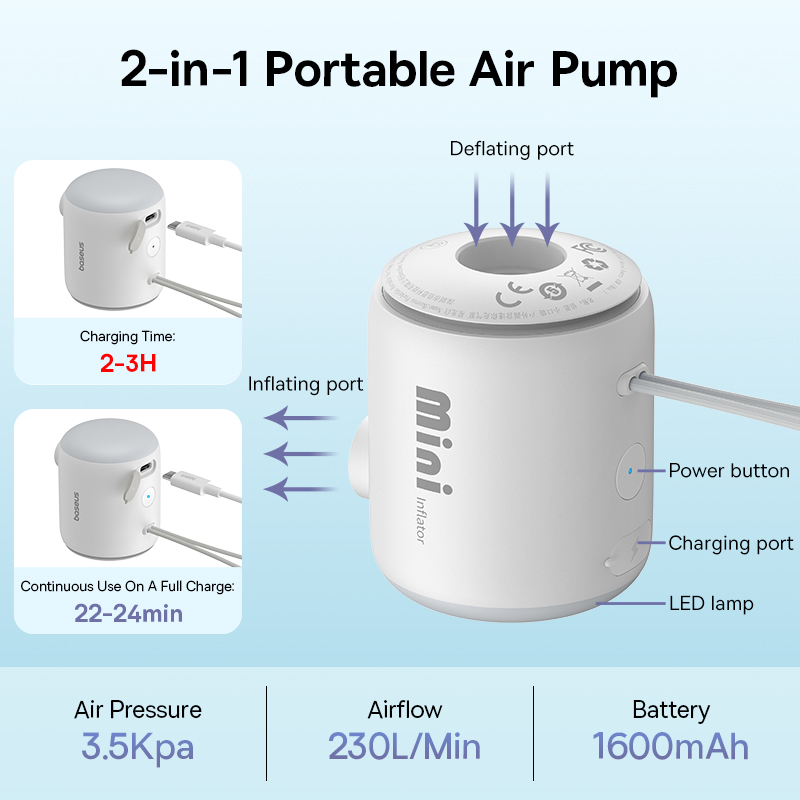 Baseus Portable Air Pump Elect - đánh giá và giá Outdoor Inflatable Camping Tent With Air Pump