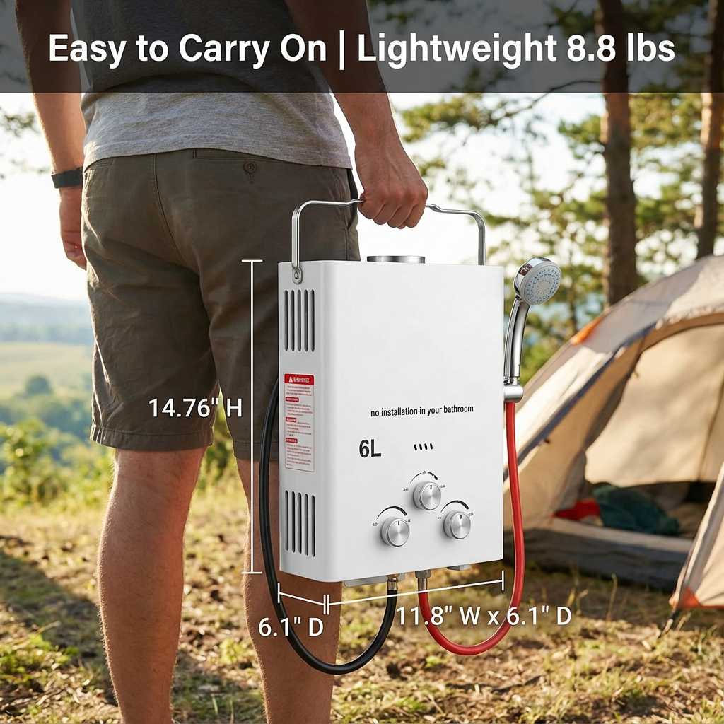 New Portable Gas Water Heater  - đánh giá và giá Outdoor Camping Hot Water Heater