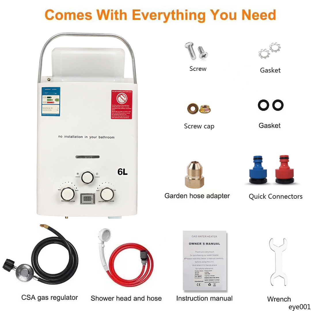 New Portable Gas Water Heater  - đánh giá và giá Outdoor Camping Hot Water Heater