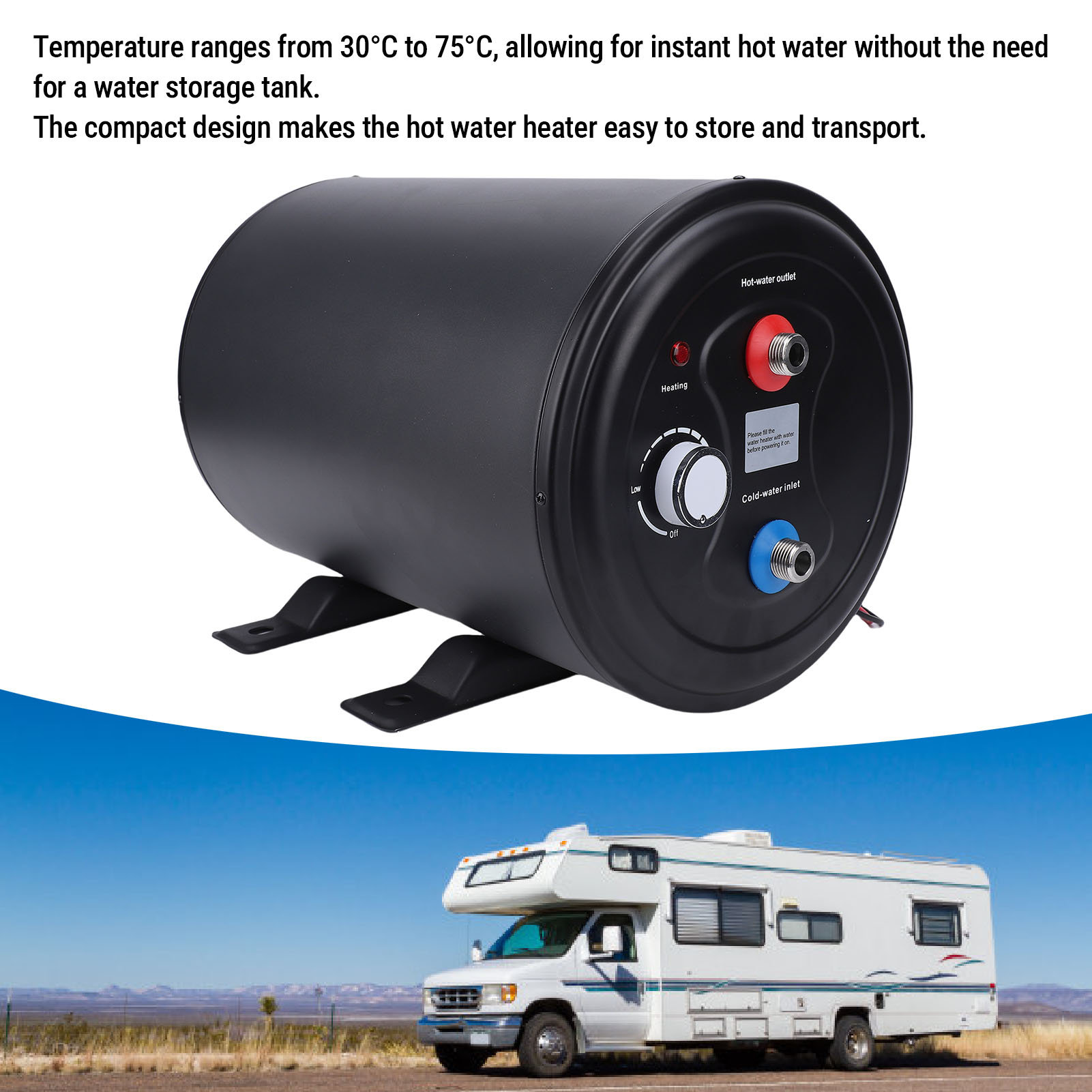 Water Heater Tankless 10L Port - đánh giá và giá Outdoor Camping Hot Water Heater